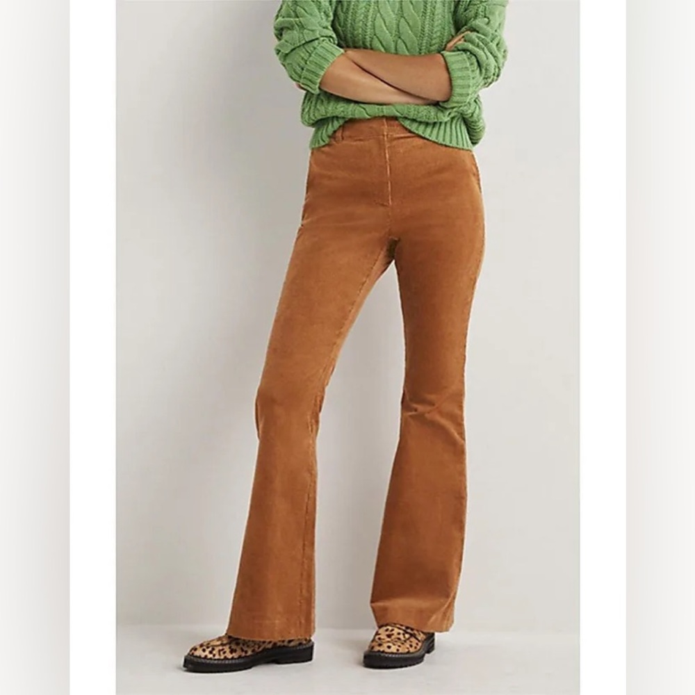 Boden Corduroy Flare Trouser Pants in butterscotch brown $160